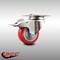 Service Caster 3.5 Inch 316SS Red Polyurethane Swivel Top Plate Caster with Total Lock Brake SCC-SS316TTL20S3514-PPUB-RED - alternate 3